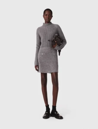2-in-1 knit mini dress