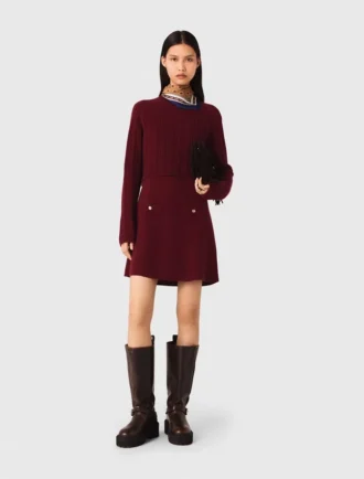 2-in-1 knit mini dress
