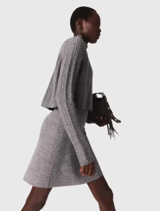 2-in-1 knit mini dress