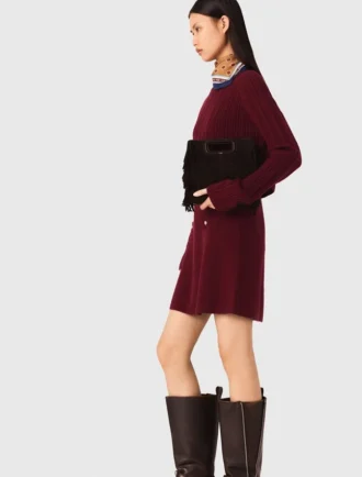 2-in-1 knit mini dress