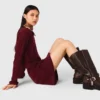2-in-1 knit mini dress
