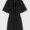2-in-1 shiny tweed dress
