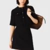2-in-1 shiny tweed dress