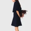 2-in-1 tweed-effect dress