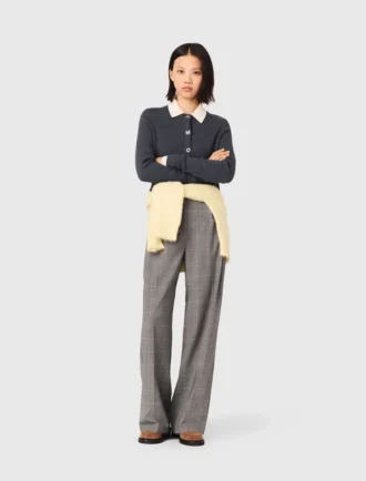 Amour round-neck rib knit cardigan