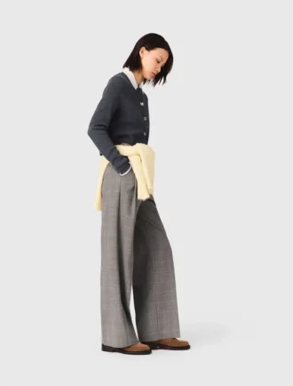 Amour round-neck rib knit cardigan