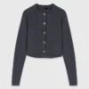 Amour round-neck rib knit cardigan Amour round-neck rib knit cardigan
