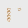 Asymmetric heart earrings