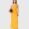 Asymmetrical linen-blend dress