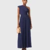Asymmetrical pleated maxi dress