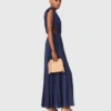 Asymmetrical pleated maxi dress