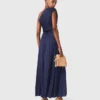 Asymmetrical pleated maxi dress