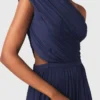 Asymmetrical pleated maxi dress