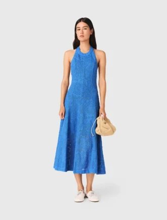 Backless guipure maxi dress