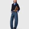 Balloon jeans with martingale