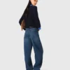 Balloon jeans with martingale