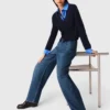 Balloon jeans with martingale