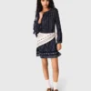 Bandana print pleated dress