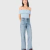 Bardot rib knit top