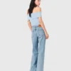 Bardot rib knit top