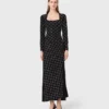Beaded and rhinestone maxi dress