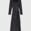 Beaded and rhinestone maxi dress