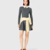 Beaded-collar short knit dress Beaded-collar short knit dress
