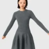 Beaded-collar short knit dress Beaded-collar short knit dress