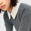 Beaded-collar short knit dress Beaded-collar short knit dress