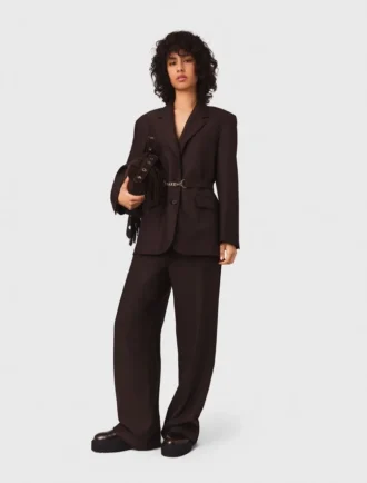 Belted suit jacket