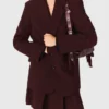 Belted suit jacket