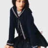 Boat neck cable-knit cardigan Boat neck cable-knit cardigan