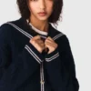 Boat neck cable-knit cardigan Boat neck cable-knit cardigan