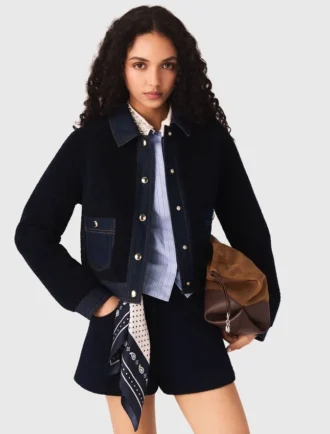 Bouclé and denim jacket