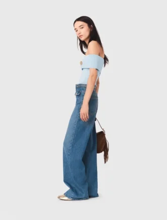 Braided flared jeans