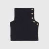 Button-up wool mix collar wrap