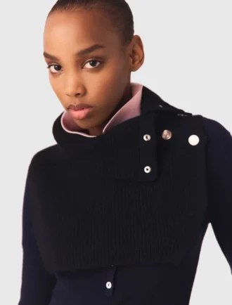 Button-up wool mix collar wrap Button-up wool mix collar wrap