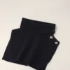 Button-up wool mix collar wrap