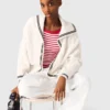 Cable-knit boat neck cardigan Cable-knit boat neck cardigan