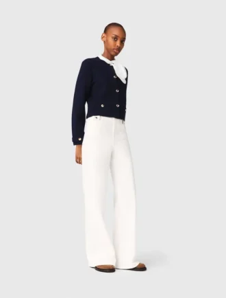 Cardigan with embroidered collar