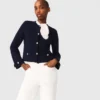 Cardigan with embroidered collar
