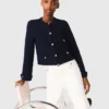 Cardigan with embroidered collar