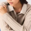 Cardigan with removable pearl collar Cardigan with removable pearl collar