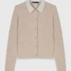 Cardigan with removable pearl collar Cardigan with removable pearl collar