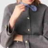 Cardigan with removable tie