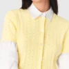Cardigan with rhinestone neck