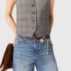 Chain belt with flowers