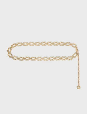 Chain belt with new link Chain belt with new link