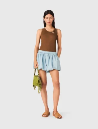 Chambray balloon skort