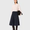 Check skirt with rhinestones Check skirt with rhinestones